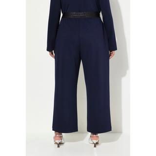 Ulla Popken  Pantalon en molleton, coupe plus courte, jambe large et taille élastique 