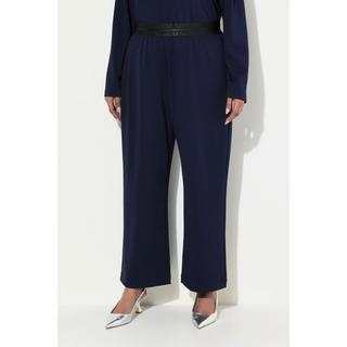 Ulla Popken  Pantalon en molleton, coupe plus courte, jambe large et taille élastique 