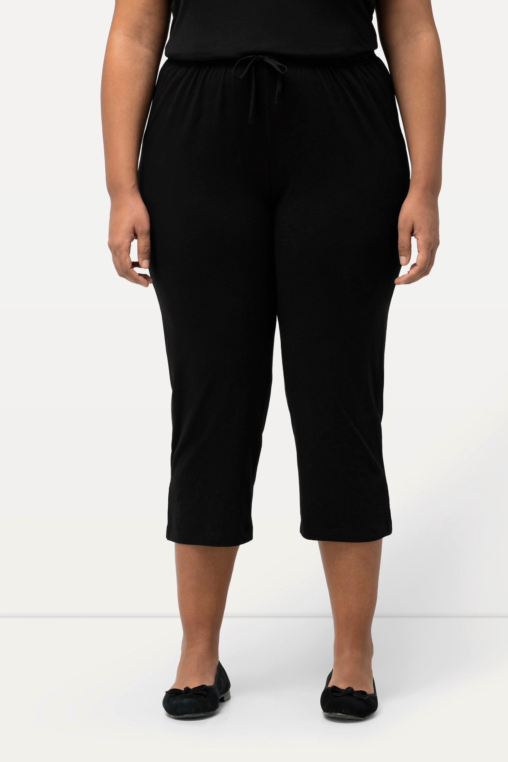 Ulla Popken  Pantalon 7/8. Coupe Slim Fit avec taille élastique. Disponible jusqu’au 68/70 