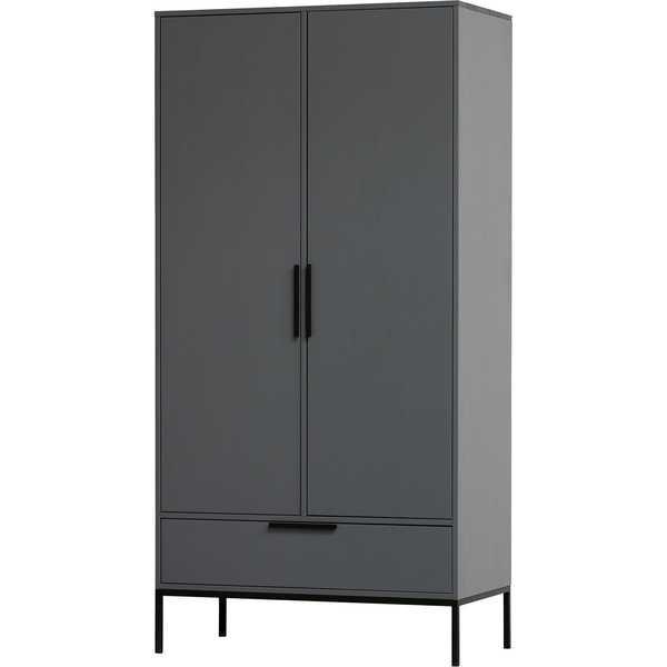 mutoni Armoire bois Adam pin acier gris (FSC)  