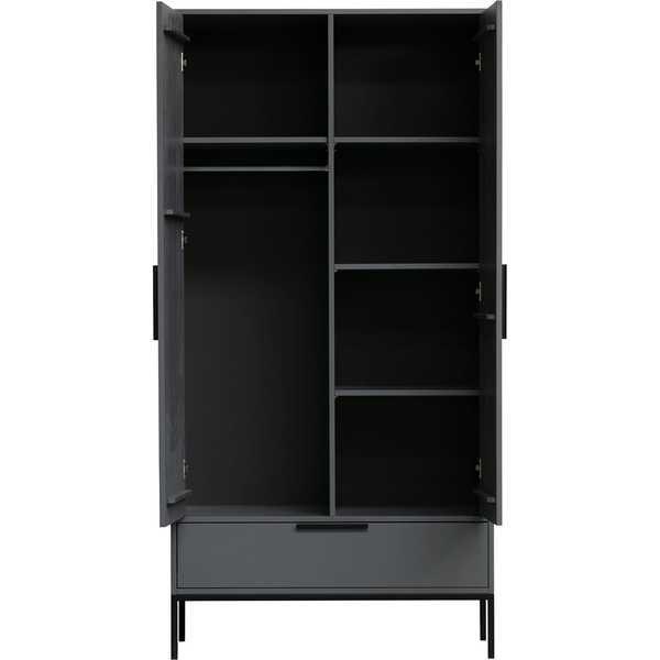 mutoni Armoire bois Adam pin acier gris (FSC)  