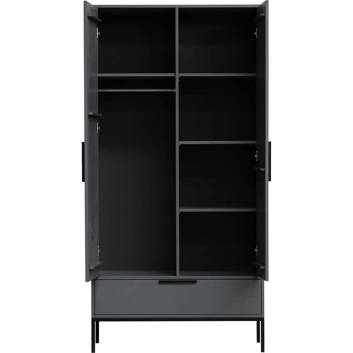 mutoni Armoire bois Adam pin acier gris (FSC)  