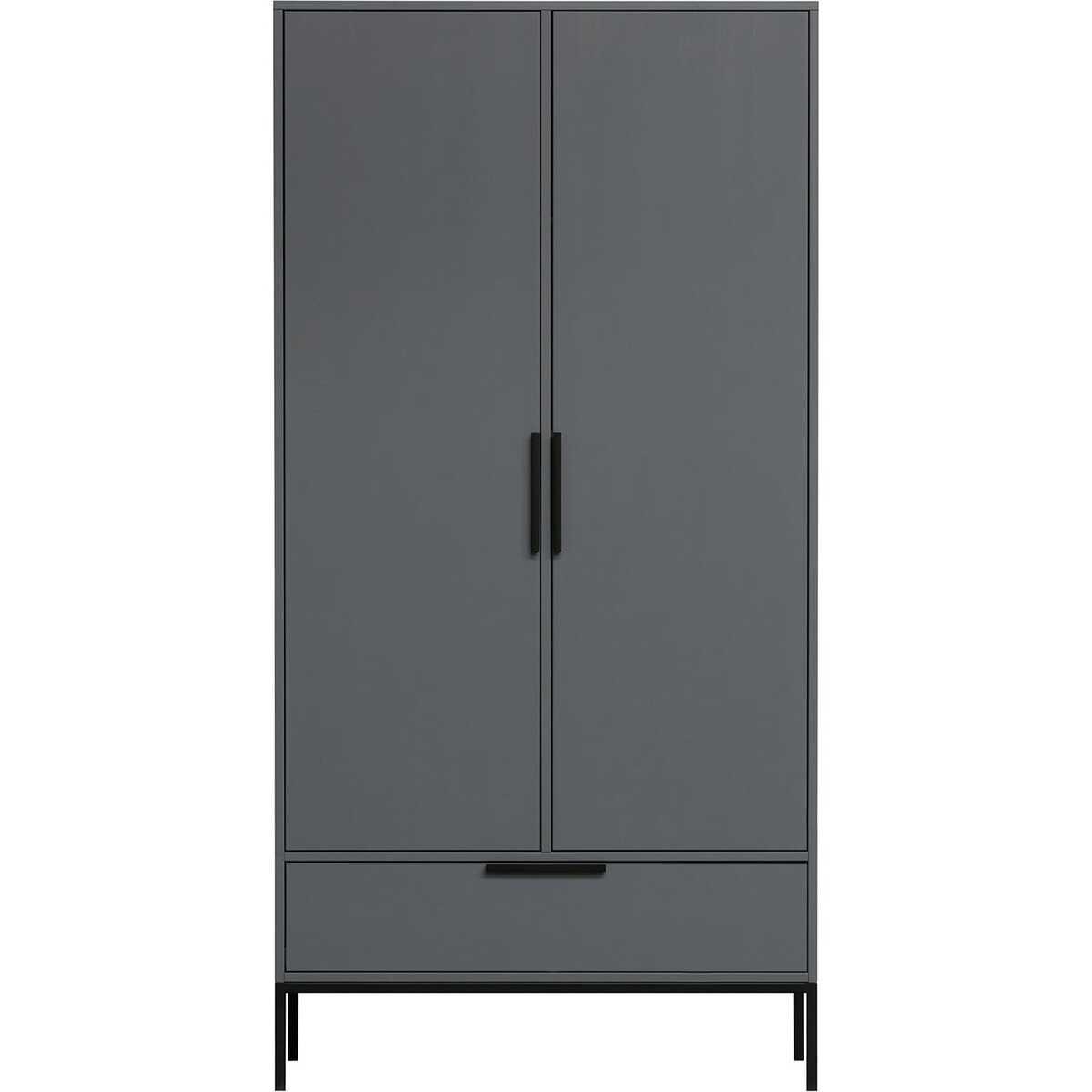 mutoni Armoire bois Adam pin acier gris (FSC)  