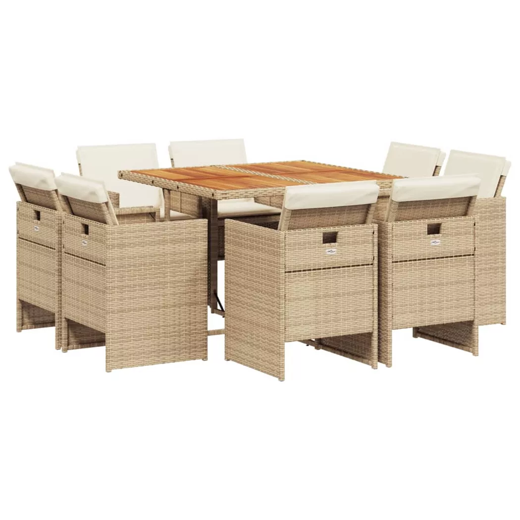 VidaXL - Garten essgruppe poly-rattan, One Size, Beige