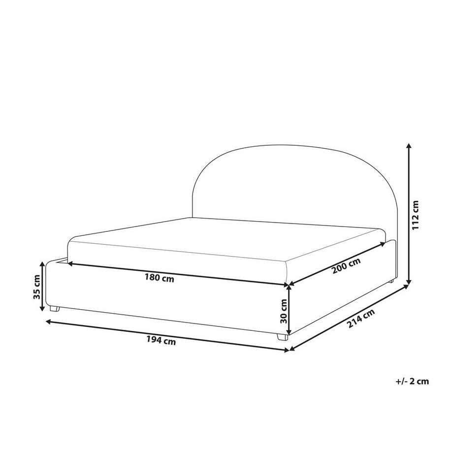 Beliani Wasserbett aus Stoff  VAUCLUSE  