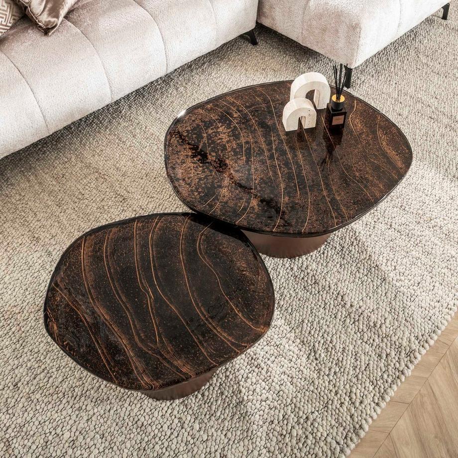 mutoni Couchtisch Eclipse antikkupfer (2er-Set)  