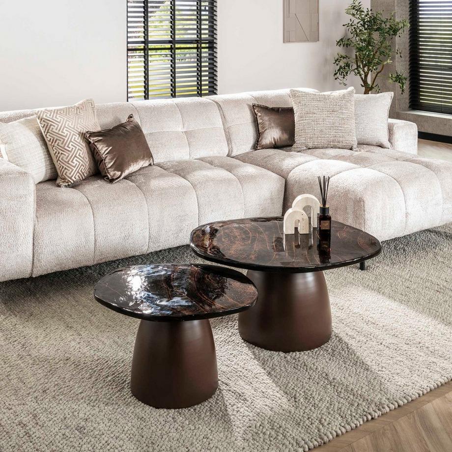 mutoni Couchtisch Eclipse antikkupfer (2er-Set)  