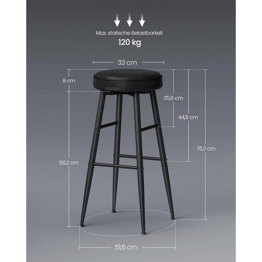 Songmics Lot de 2 tabourets de bar  