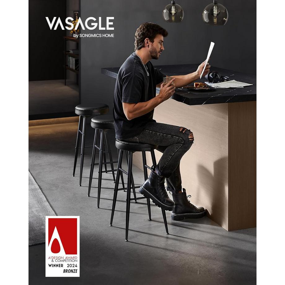 Songmics Lot de 2 tabourets de bar  