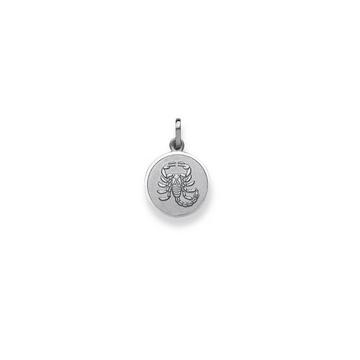 Pendentif signe du zodiaque scorpion en or blanc 750, 19x12mm