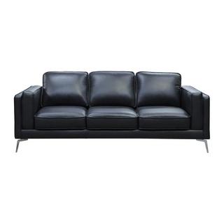 Vente-unique Sofa 3-Sitzer - Leder - Schwarz - LECCO  