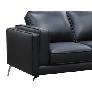 Vente-unique Sofa 3-Sitzer - Leder - Schwarz - LECCO  