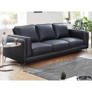 Vente-unique Sofa 3-Sitzer - Leder - Schwarz - LECCO  