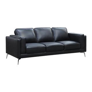 Vente-unique Sofa 3-Sitzer - Leder - Schwarz - LECCO  