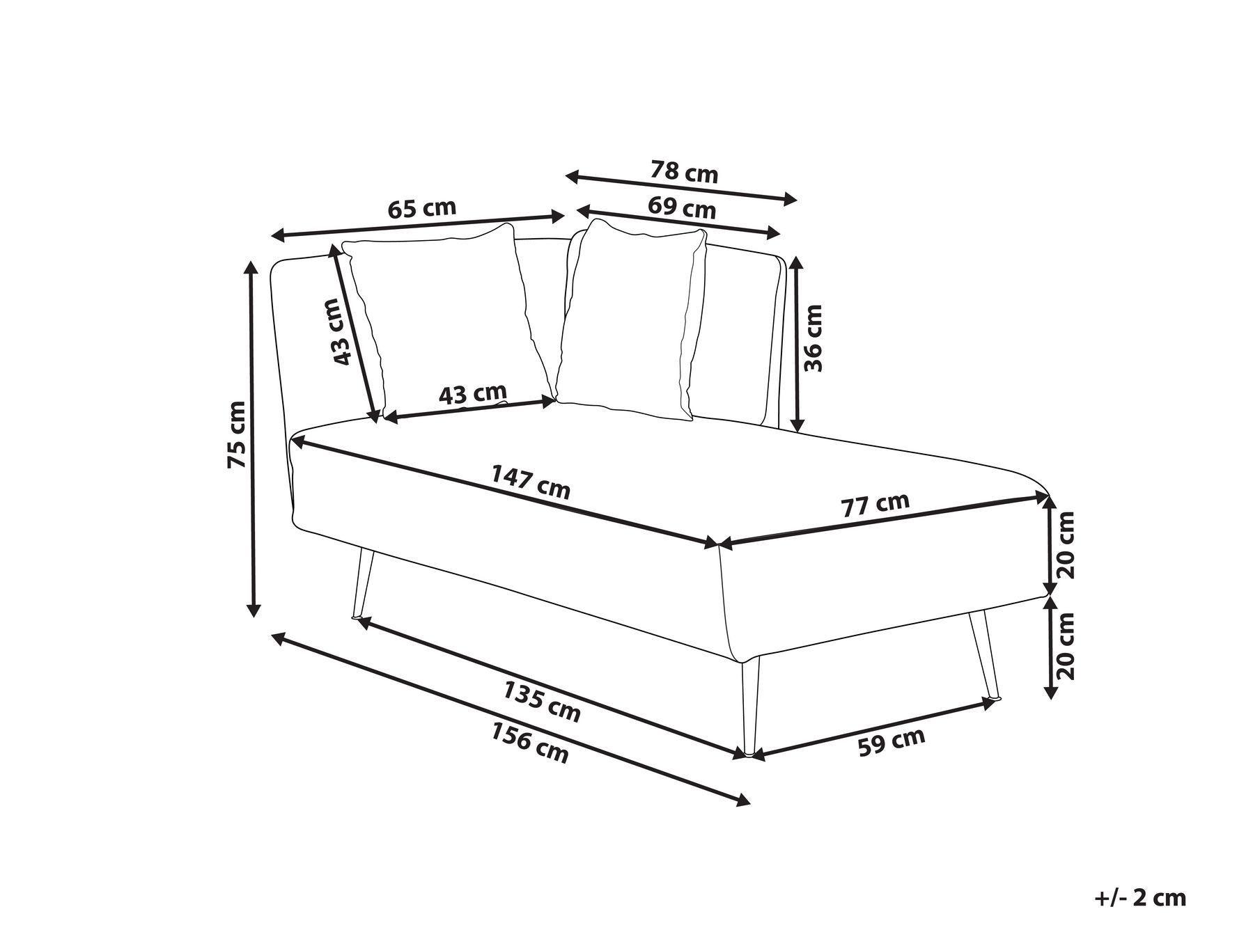 Beliani Linksseitige Chaiselounge aus Polyester Modern RIOM  