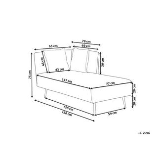 Beliani Linksseitige Chaiselounge aus Polyester Modern RIOM  