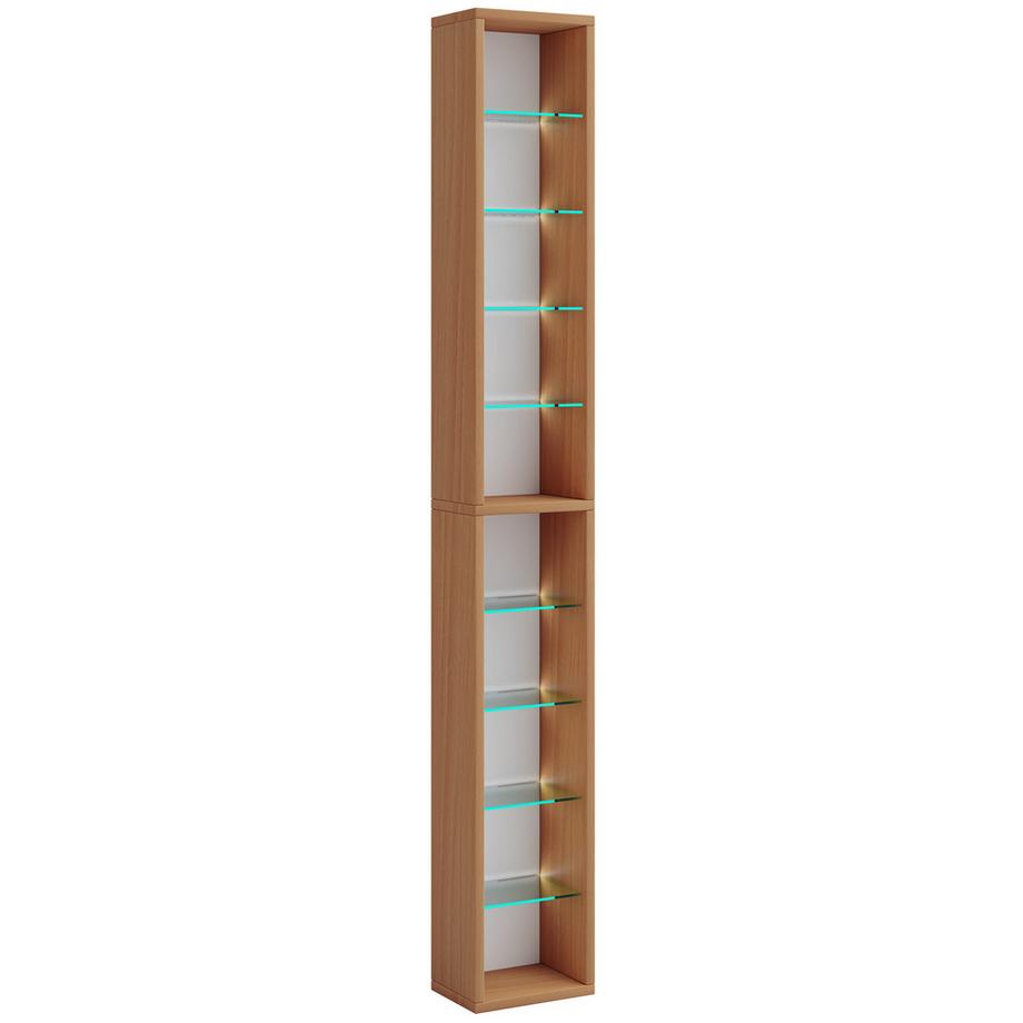 VCM Holz CD DVD Regal | Bücherregal | Aufbewahrung | Maße H. 155 x B. 21 x T. 14 cm | Standregal - Rasato XL  