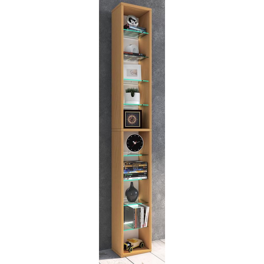 VCM Holz CD DVD Regal | Bücherregal | Aufbewahrung | Maße H. 155 x B. 21 x T. 14 cm | Standregal - Rasato XL  