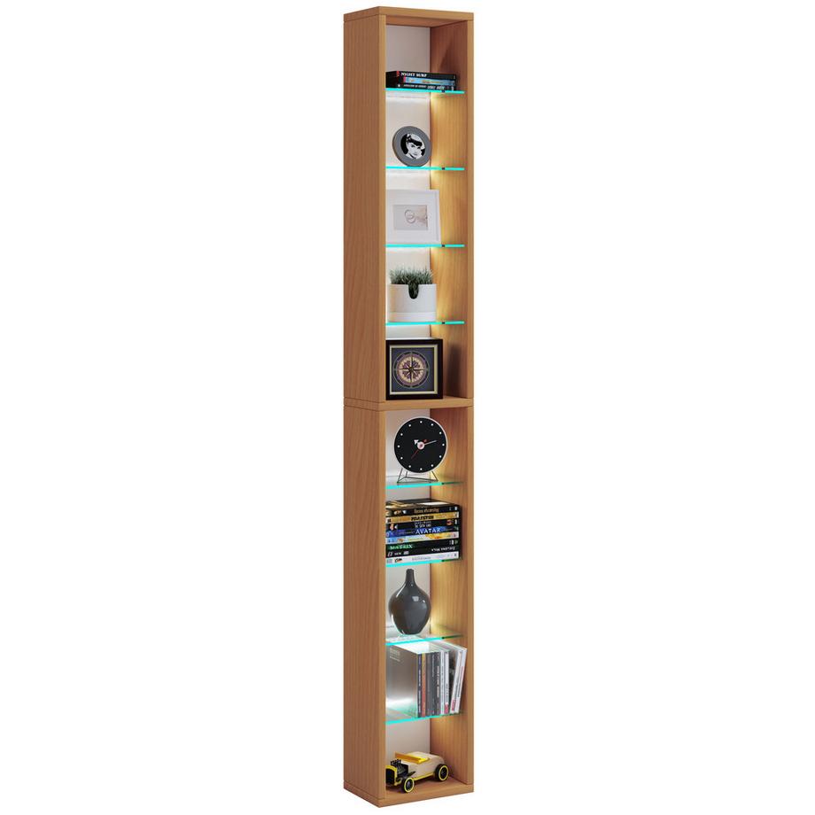 VCM Holz CD DVD Regal | Bücherregal | Aufbewahrung | Maße H. 155 x B. 21 x T. 14 cm | Standregal - Rasato XL  