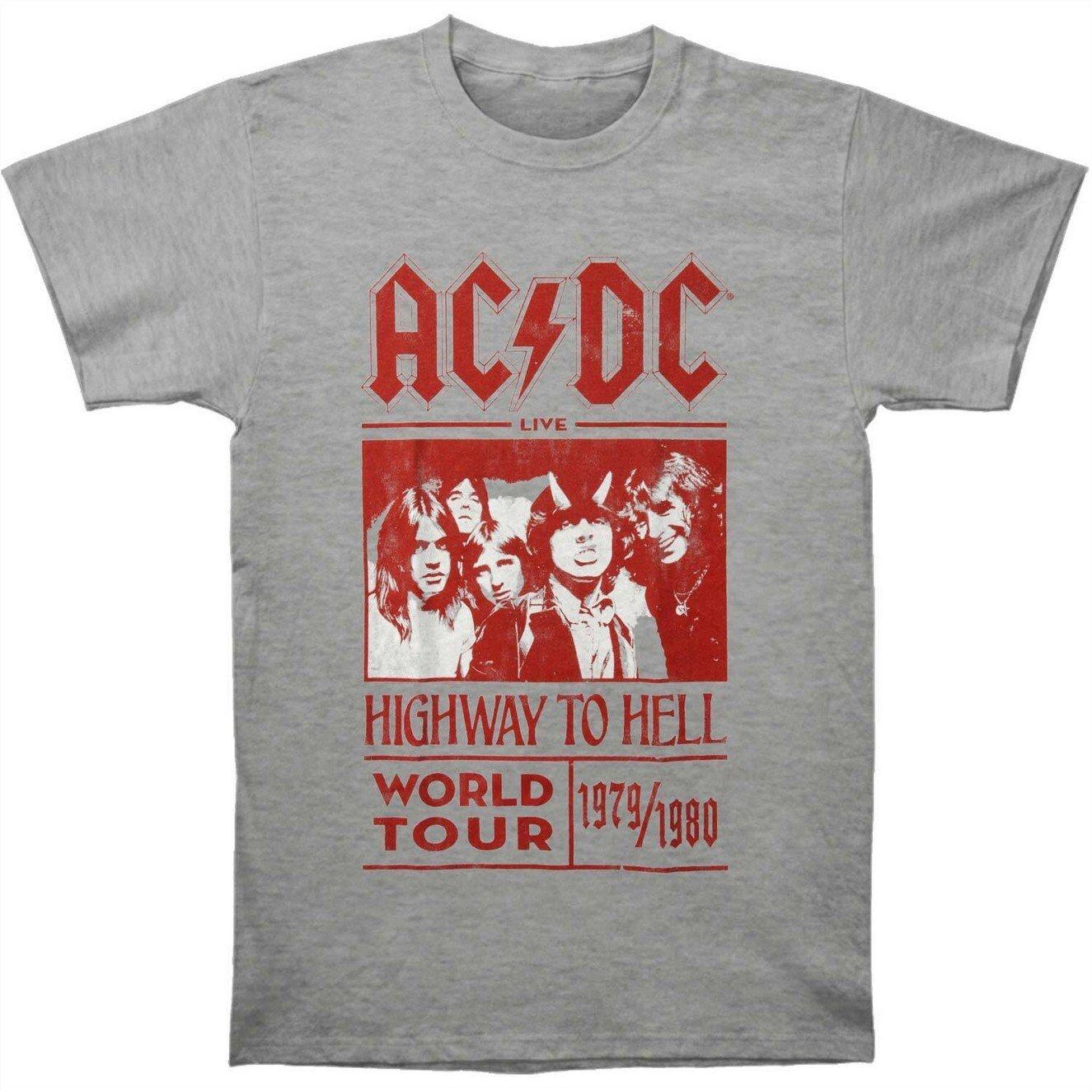 Image of Acdc Highway To Hell World Tour 19791980 Tshirt Damen Grau XXL