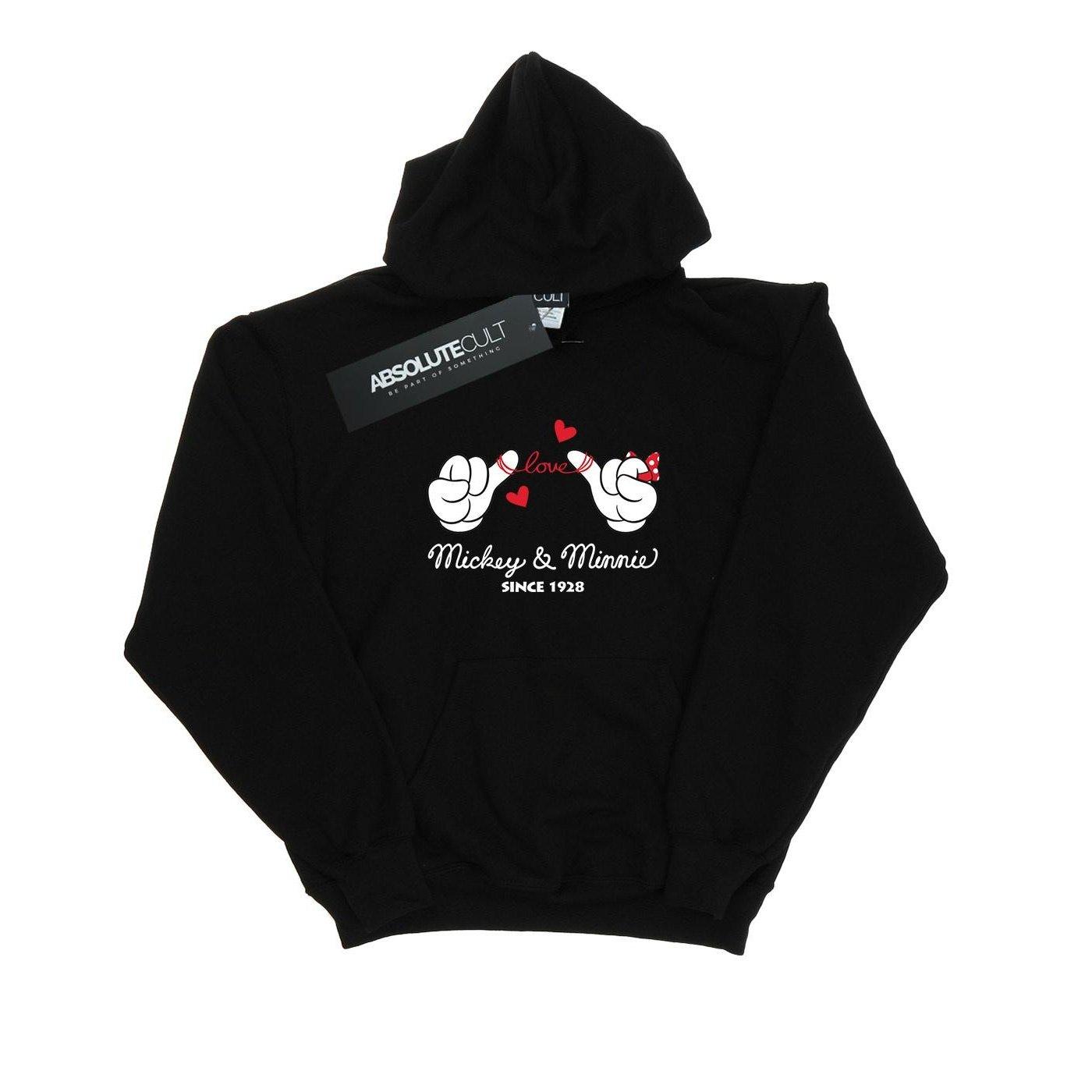 Image of Mickey Mouse Love Hands Kapuzenpullover Jungen Schwarz 140/146