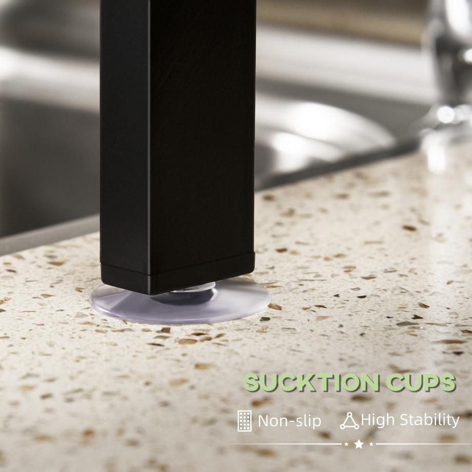 Northio Scolapiatti Scolapiatti A 2 Ripiani, Scolapiatti Con Ganci, Vassoio Raccogligocce, Acciaio, Nero, 51-93 Cm  