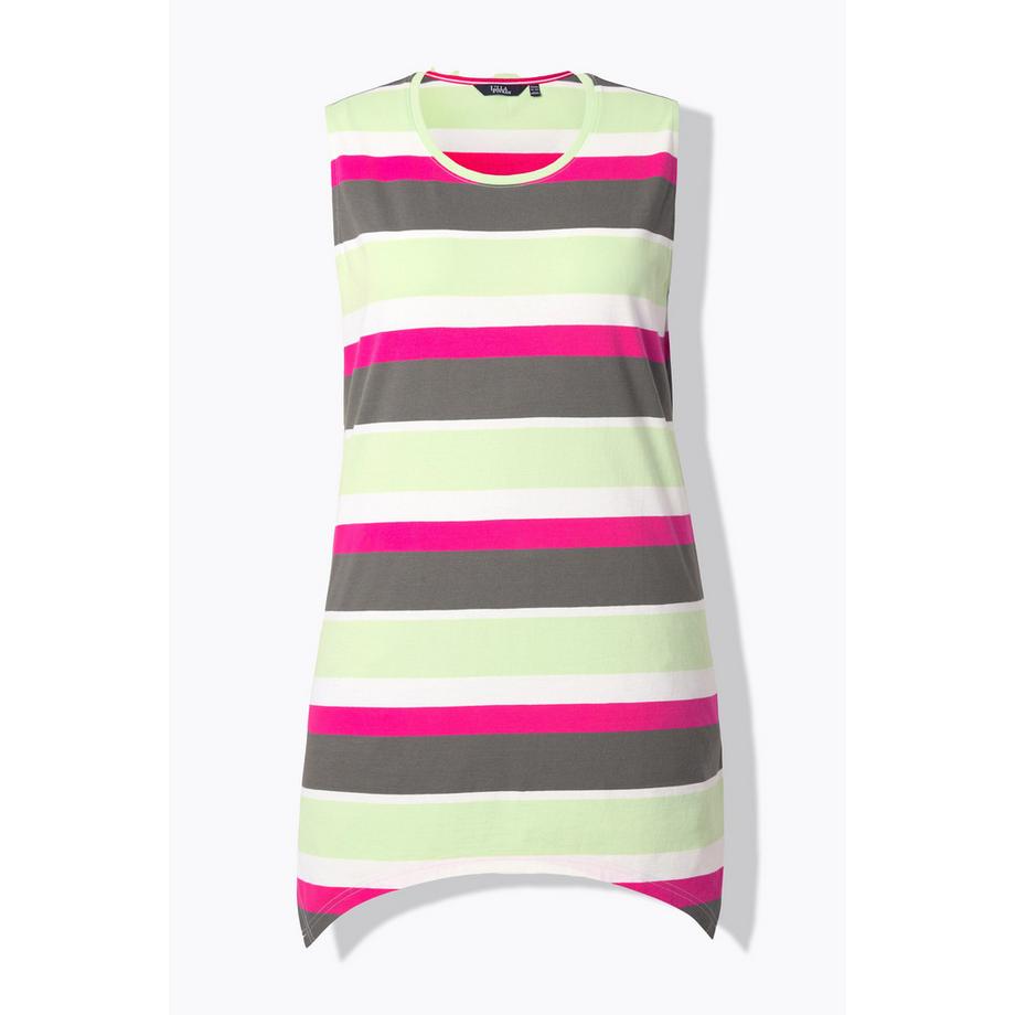 Ulla Popken Ringel A-Linie Ärmelloses Longtop Rundhals  