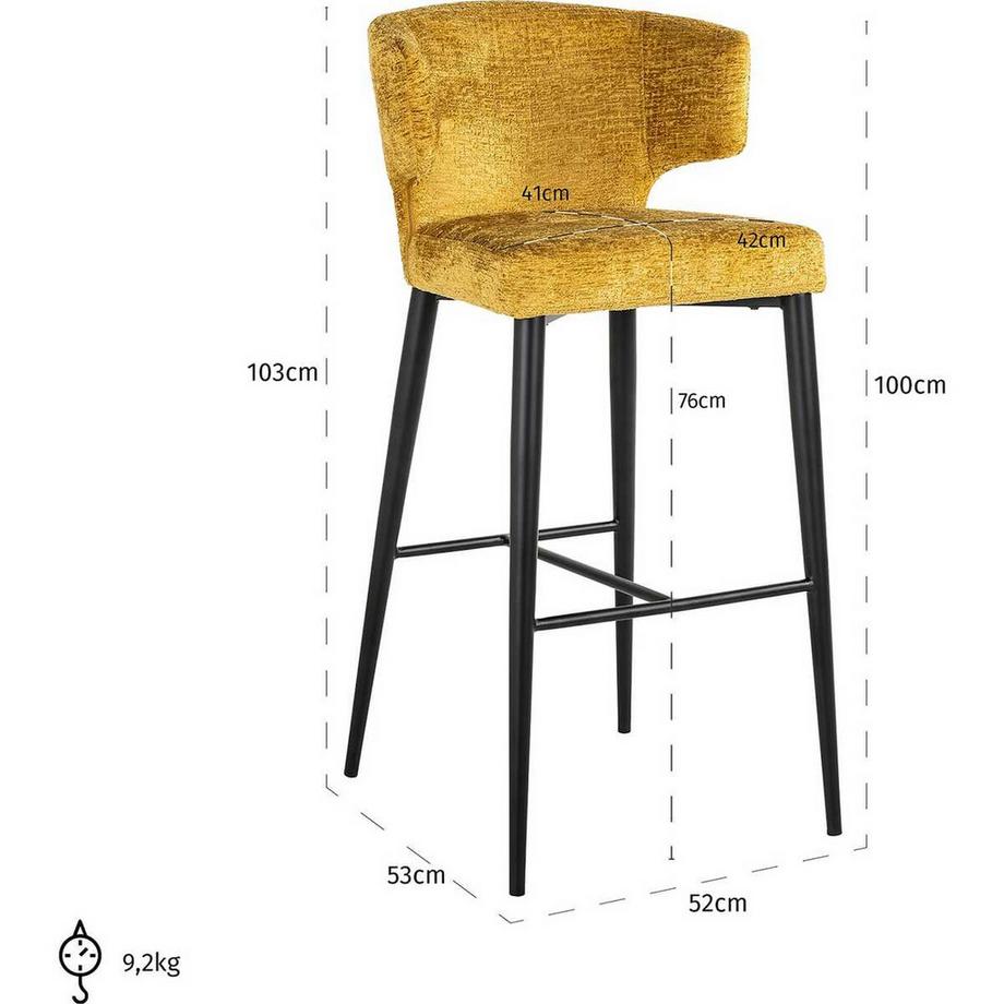 mutoni Chaise de bar Taylor mustard 103  