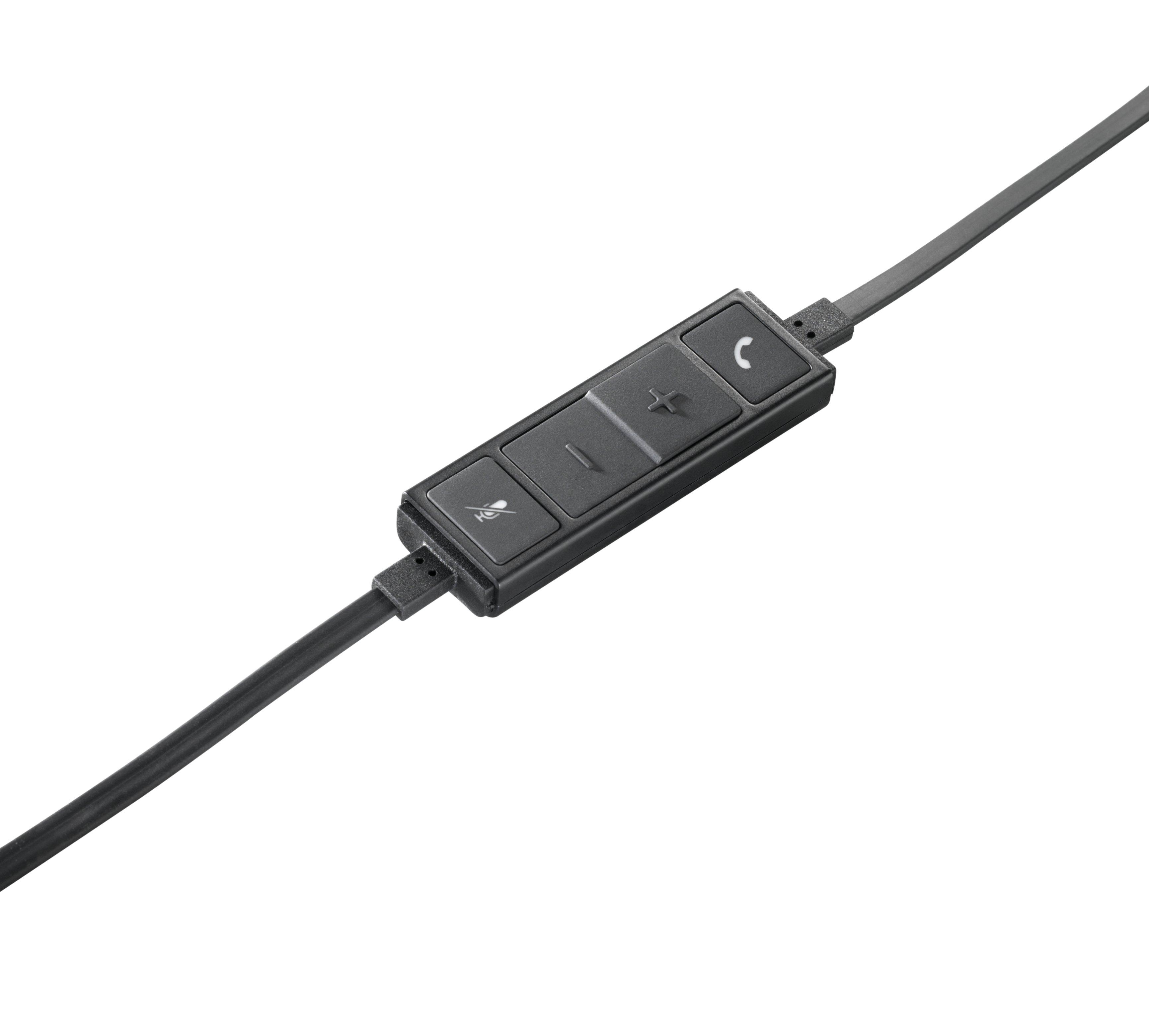 Logitech  Logitech H650e Kopfhörer Kabelgebunden Kopfband BüroCallcenter USB Typ-A Schwarz, Silber 