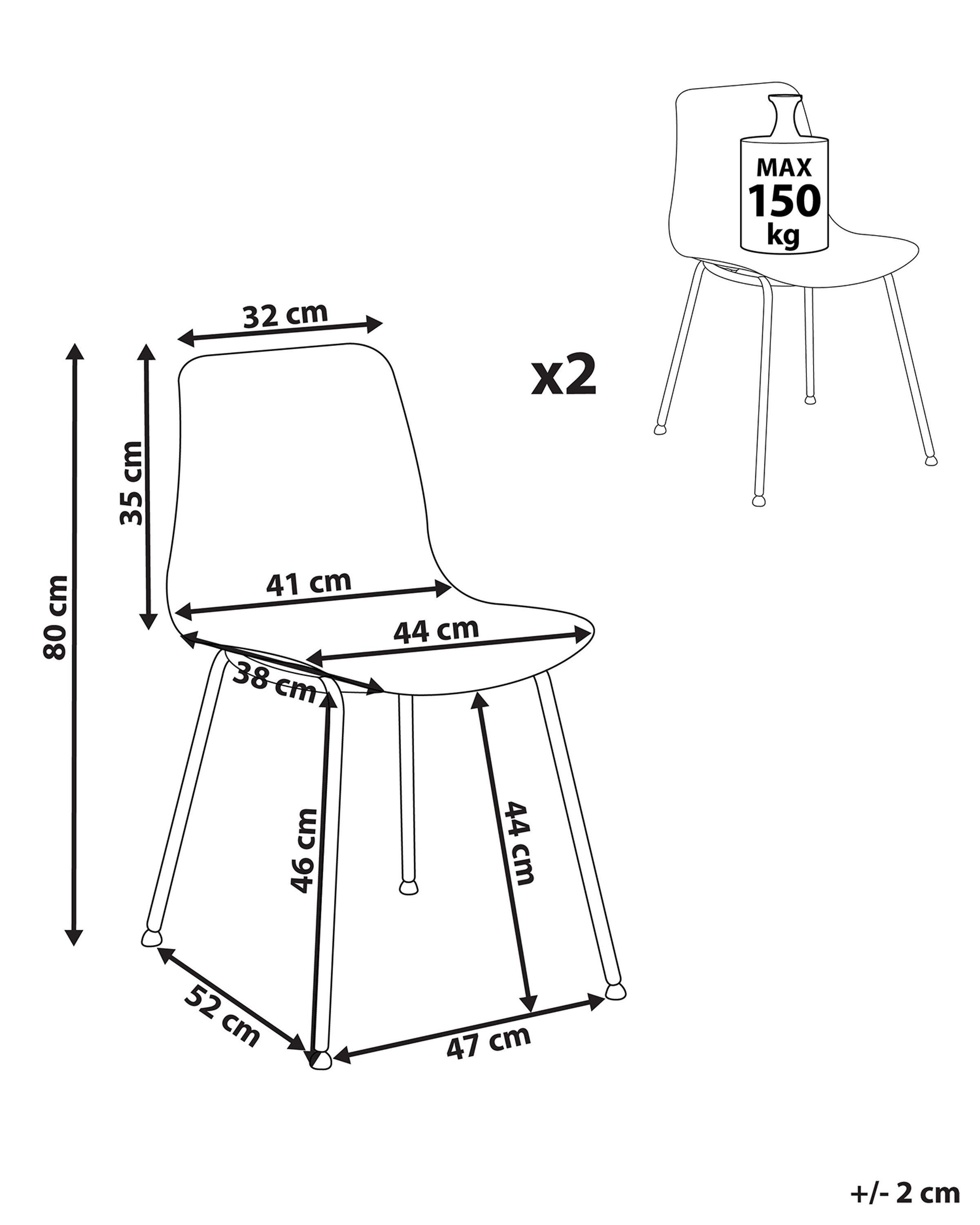 Beliani Esszimmerstuhl 2er Set aus Polypropylen Skandinavisch LOOMIS  