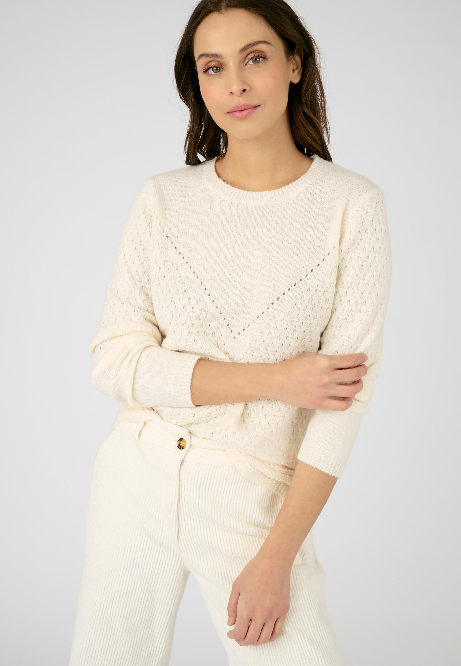 Image of Pullover Im Ajourstrick Und Originellem Muster Thermolactyl Damen Braun 54/56