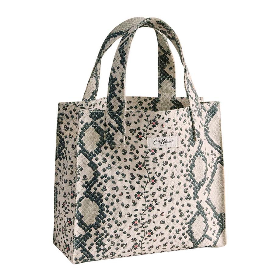Schultasche, Schlangenmuster, und Jute
