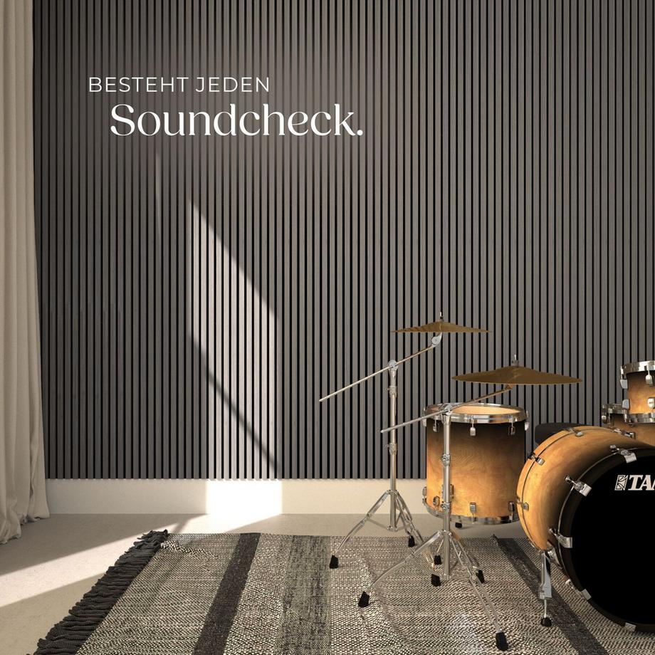 Tectake Pannelli acustici Sonic Wall Effetto legno in rovere grigio chiaro - Set da 4 pezzi  