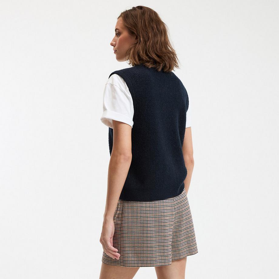 La Redoute Collections Geknöpfte Grobstrick Weste Rundhals  