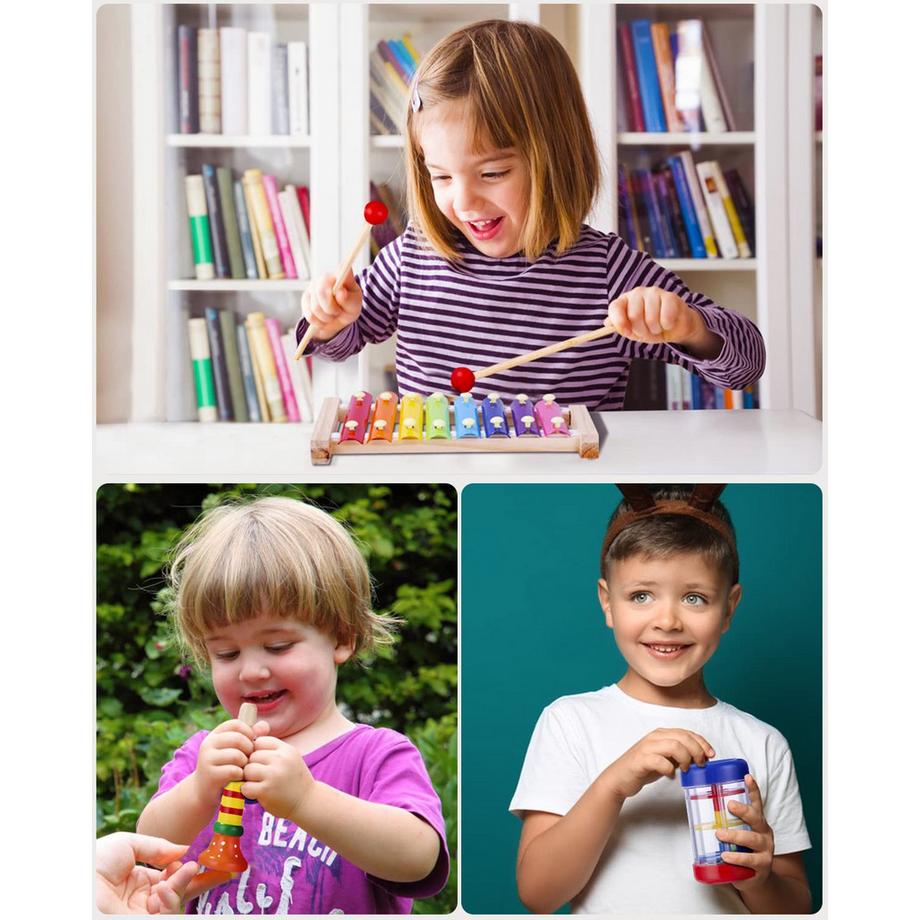 Activity-board  Musikinstrumente für Kinder 32PCS Musikinstrumente Set, Percussion Rhythmus Spielzeug Musik 