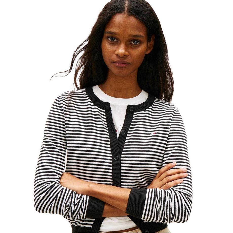 TOMMY JEANS Cardigan rayé avec logo  