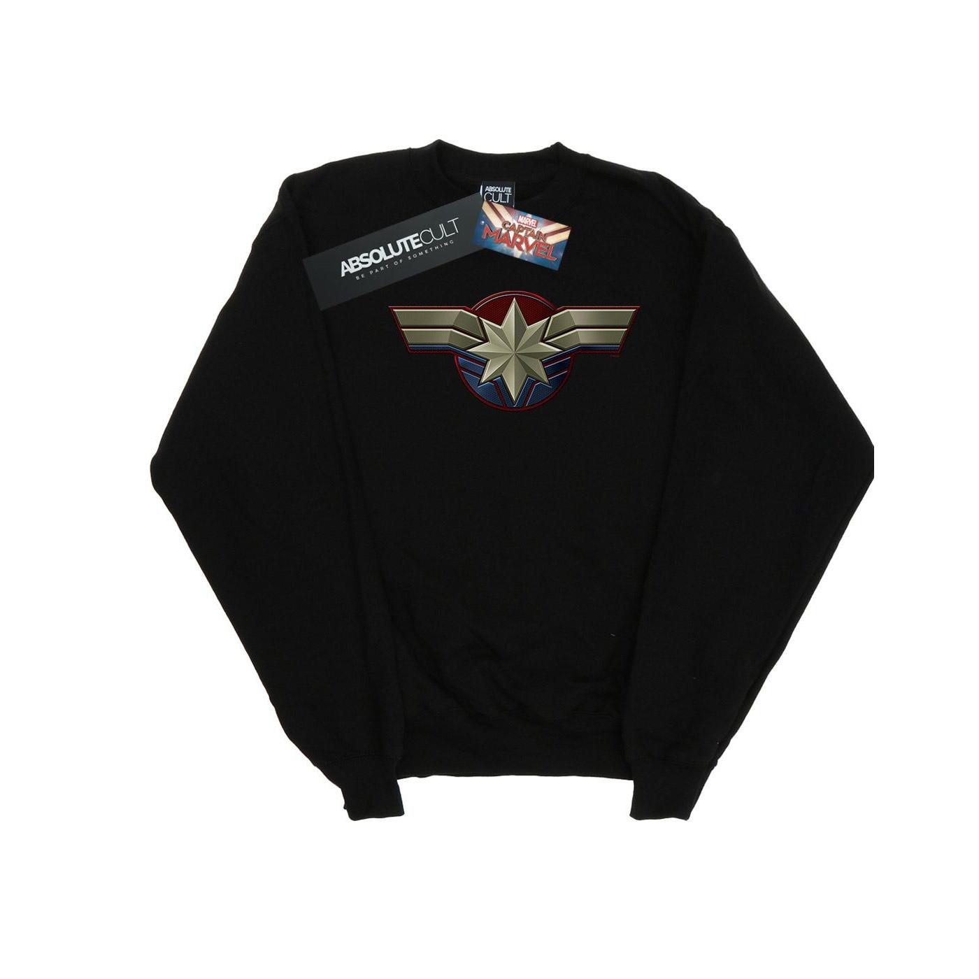 Image of Captain Chest Emblem Sweatshirt Unisex Schwarz 140/146