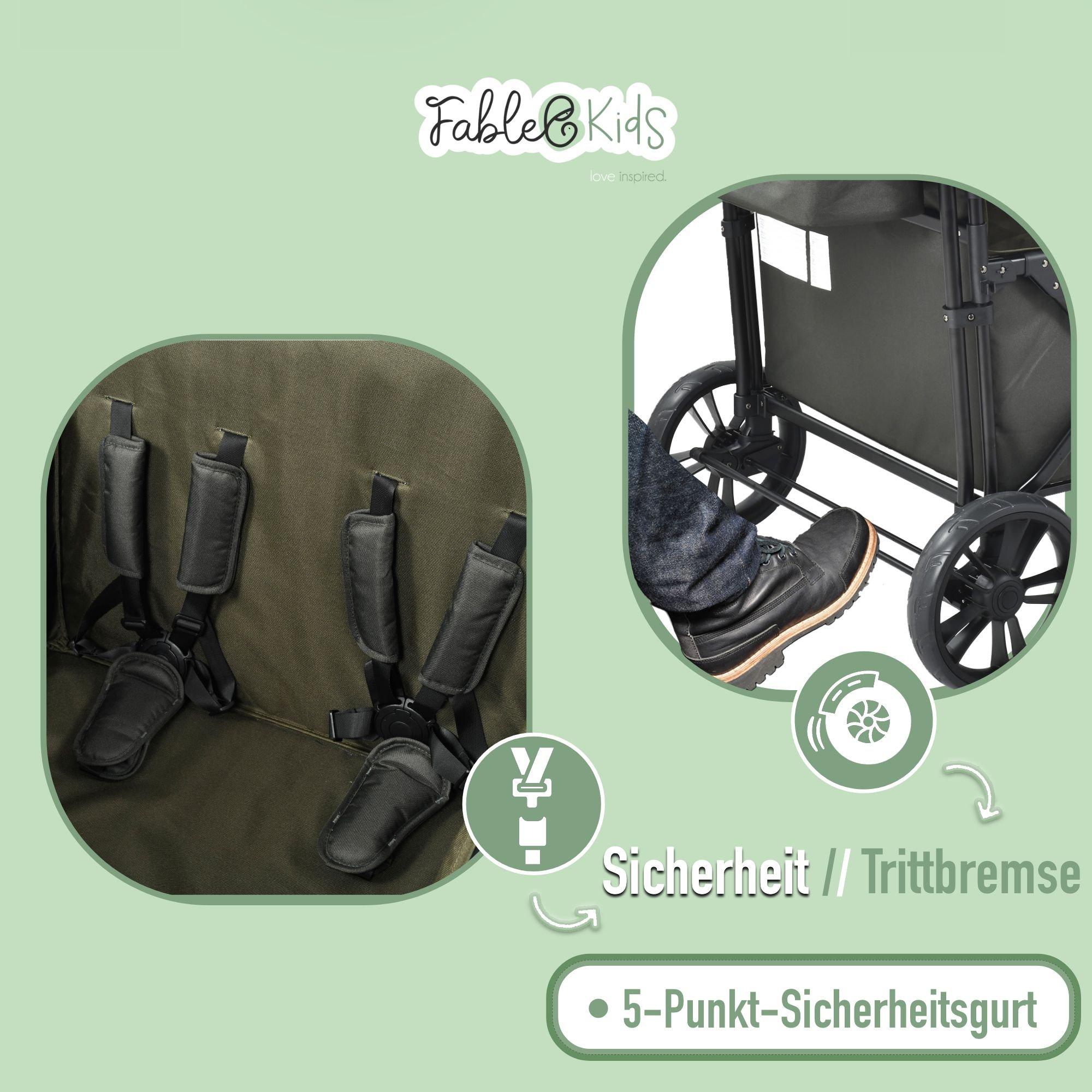 FableKids  Chariot pliable LEO X4Lite avec toit Chariot de transport pliable 