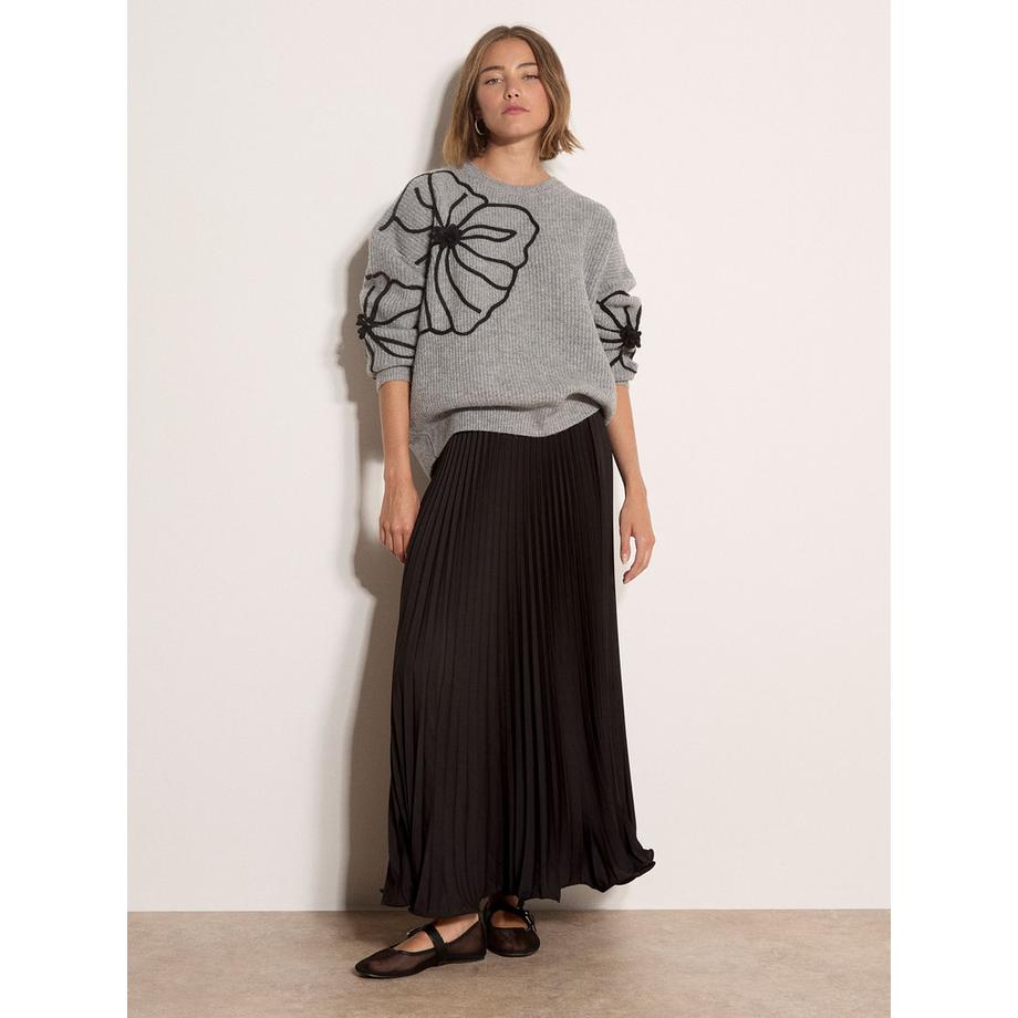 Maxirock aus Satin mit Falten