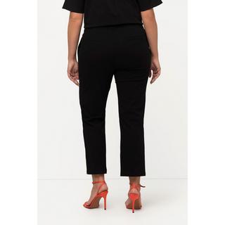 Ulla Popken  Pantalon droit 7/8 Mandy à ceinture élastique, matière gaufrée 