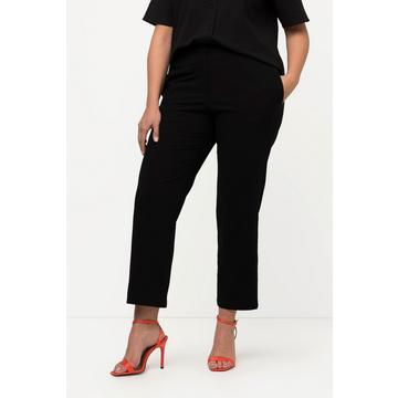 Pantaloni a 7/8 modello Mandy con crespatura a bolle, cintura elastica e taglio della gamba dritto