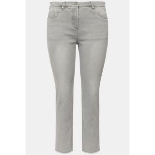 Ulla Popken  Jeans modello Sarah con orli sfrangiati, lavaggio ed elasticizzazione 