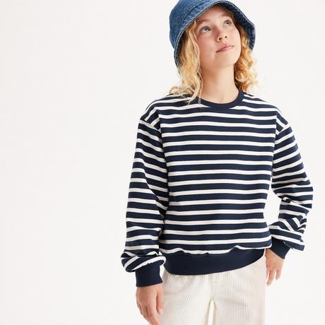 La Redoute Collections  Gestreiftes Sweatshirt mit rundem Ausschnitt 