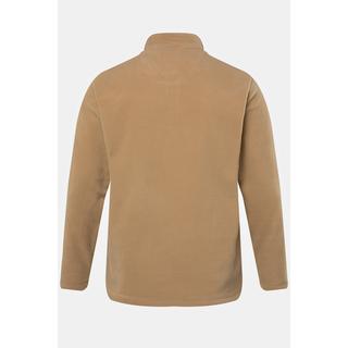 JP1880  Pullover polo di pile leggero con colletto alto e zip 