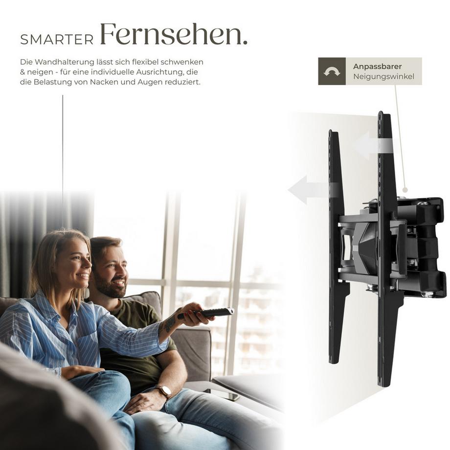 Tectake  Support mural de télévision  pour 26 - 75 pouces (66 - 191 cm) 