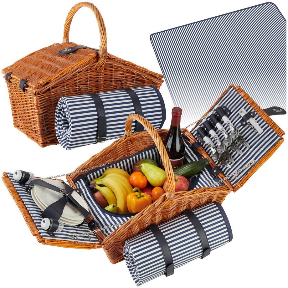 Panier pique-nique USEDOM pour 4 personnes avec couverture de pique-nique