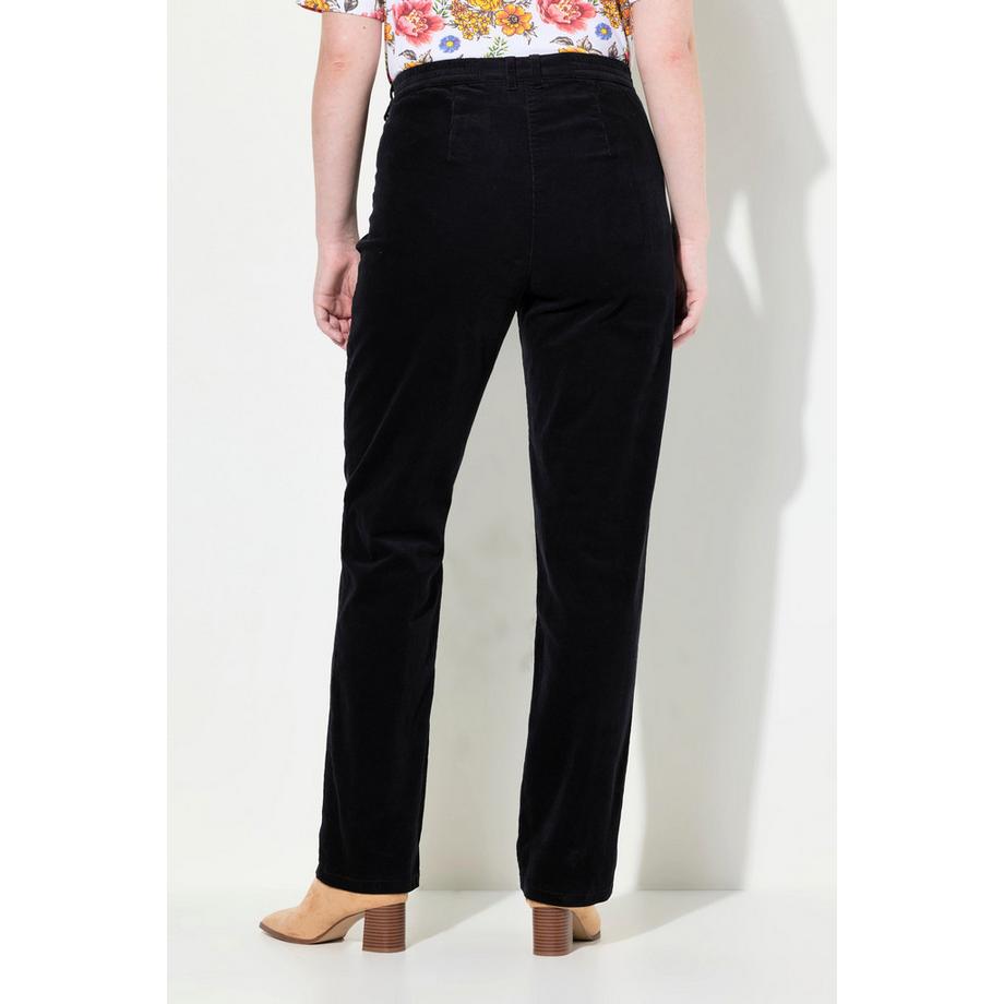 Ulla Popken Pantaloni Mony in Velluto a Coste Vita Comoda Tasche con Cerniera  