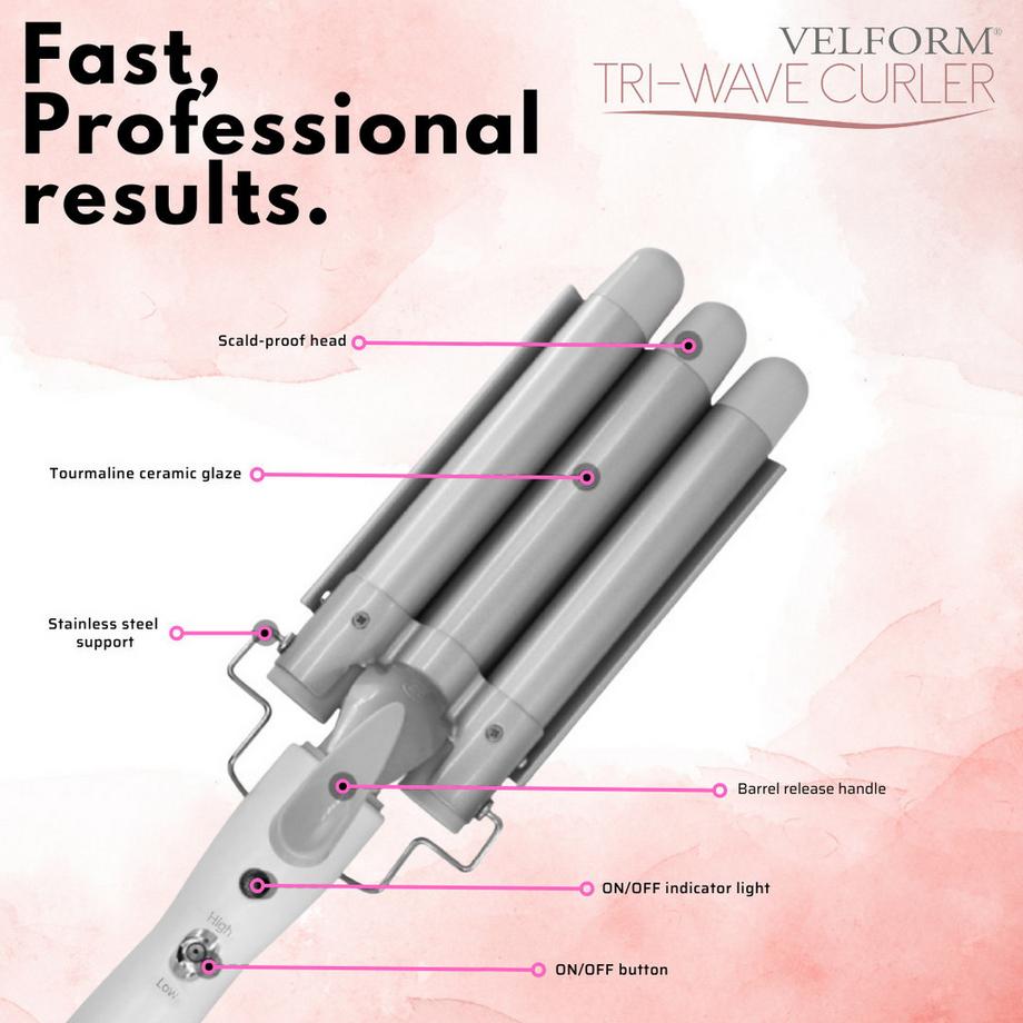 VELFORM Tri-wave Curler - 3-stäbiger Lockenstab  