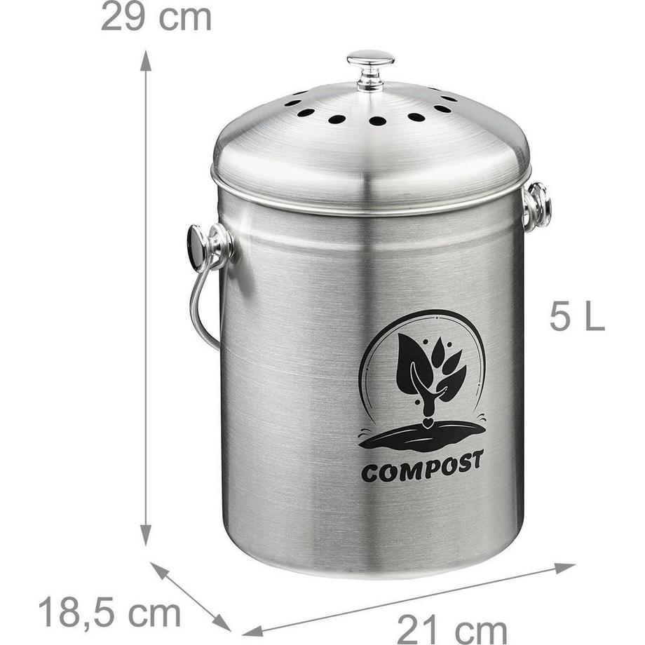 relaxdays Komposteimer mit Geruchsfilter  
