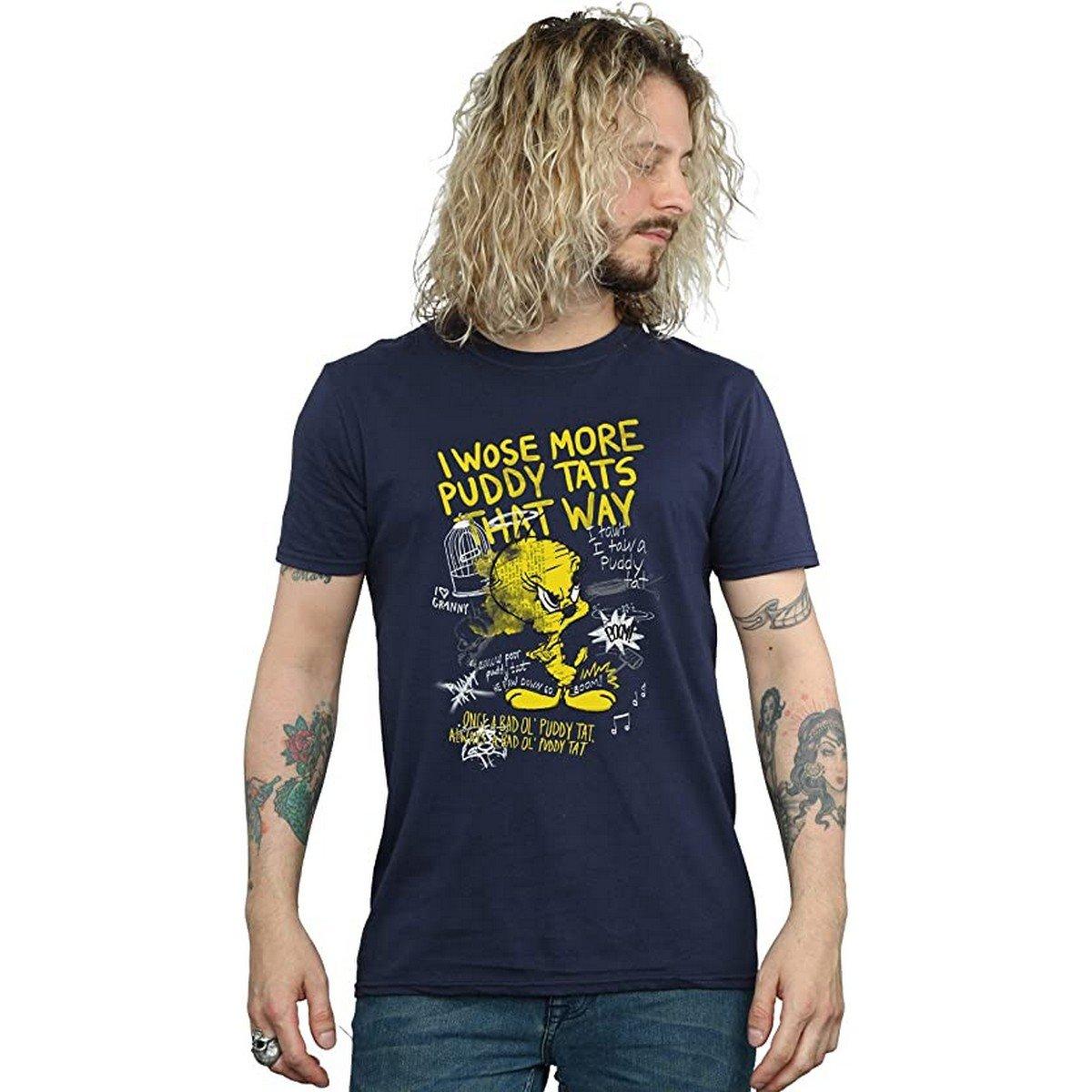 Image of More Puddy Tats Tshirt Herren Marine XL